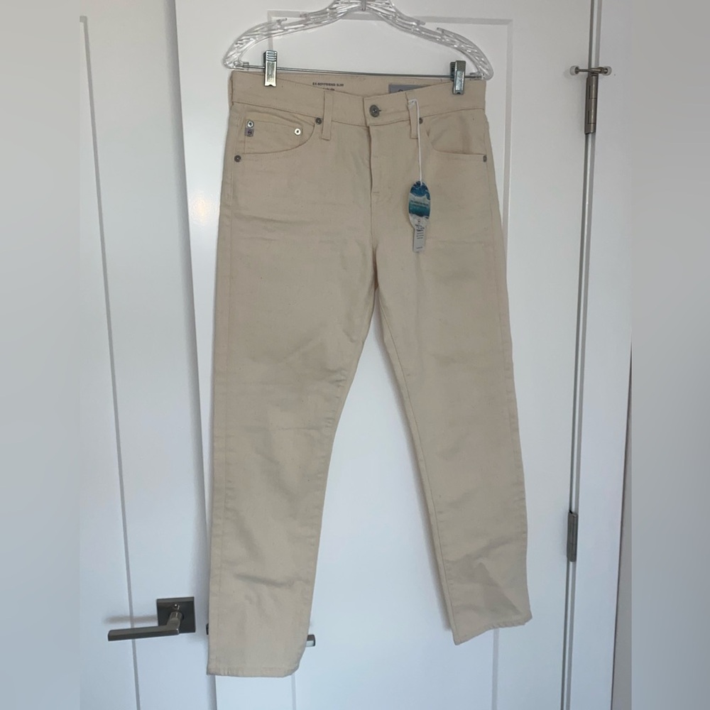 NEW with Tags AG Ex Boyfriend Slim Ag-Ed Denim Jeans Off White Color Size 27